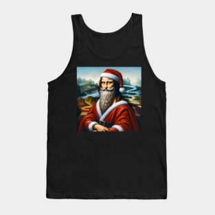 Santa Lisa: A Jolly Renaissance Tank Top